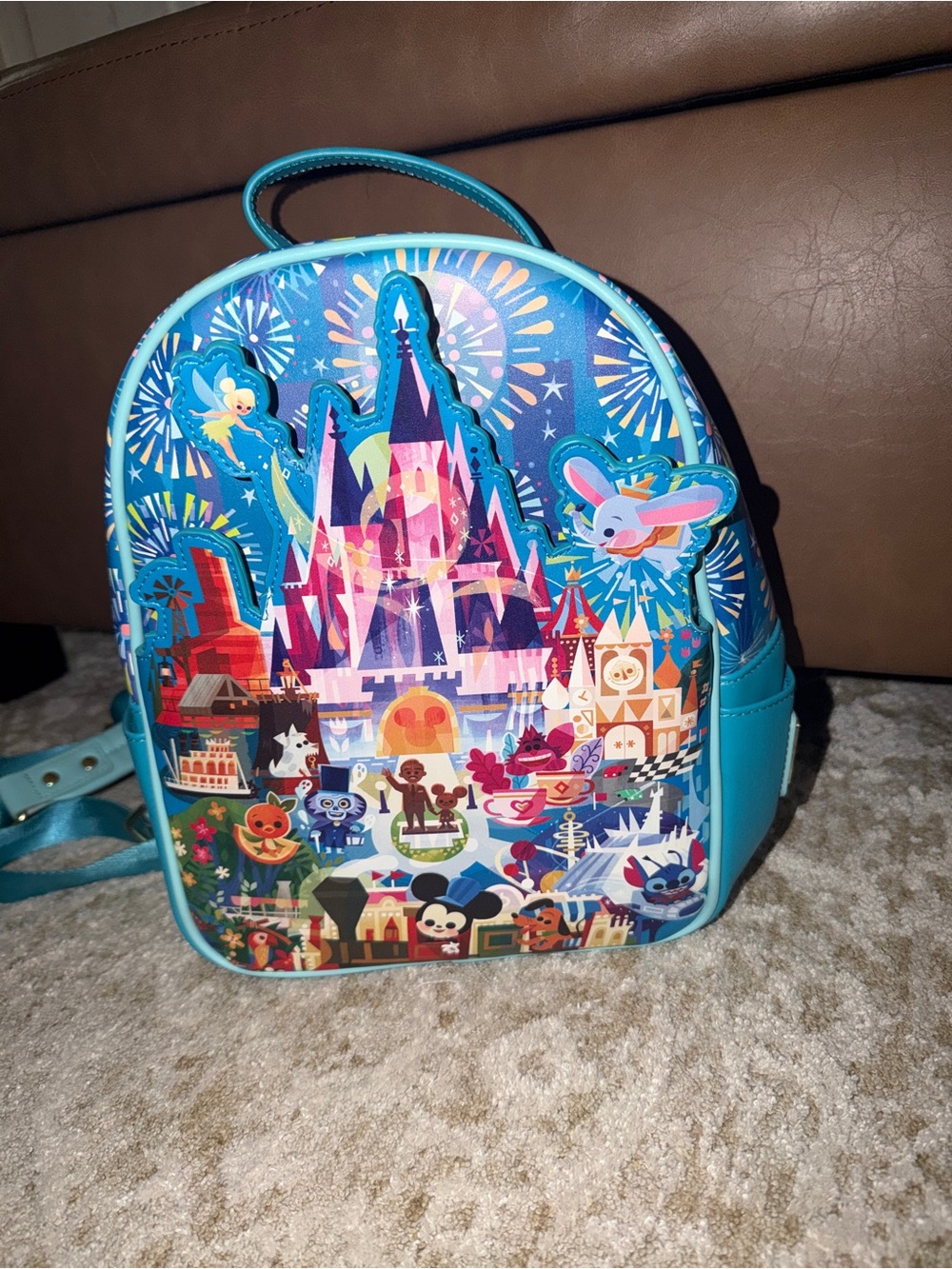 Disney LOUNGEFLY JOEY GHOU Castle Print Kids Mini Backpack